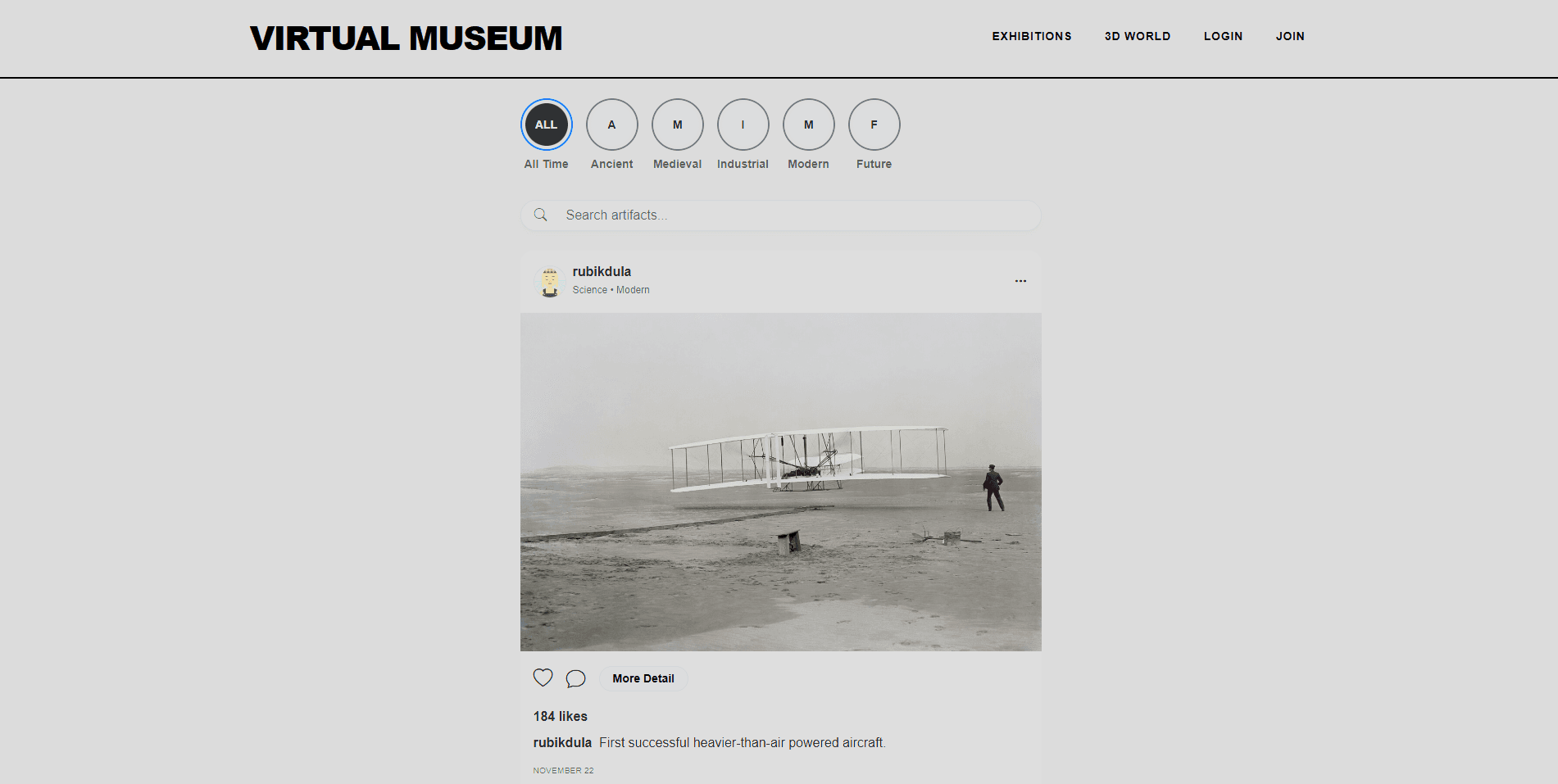 Virtual Museum — slide 1